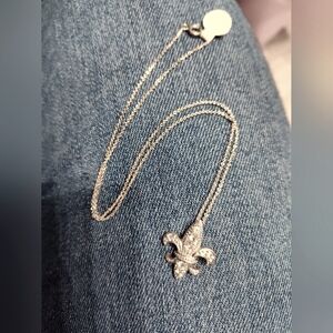 Sterling Silver Fleur De Lis Pendant Necklace